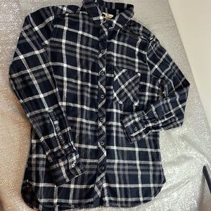 Woolrich Long Sleeve Plaid Shirt Kids Girls Size S Black/White.